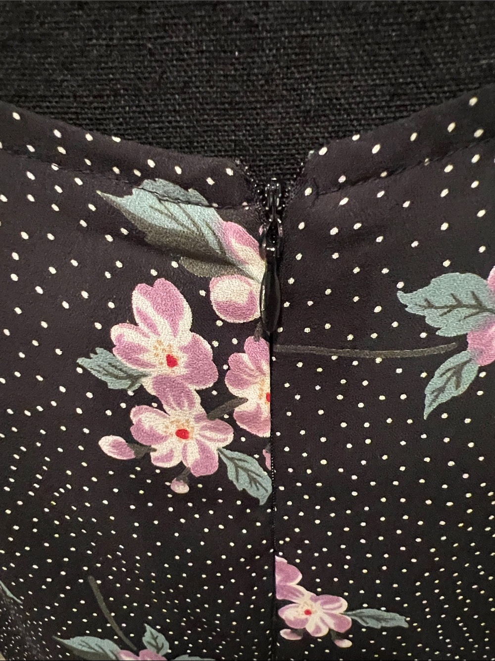 Black Sleeveless Midi Dress with Pink Floral Print Size Large - Picture 7 of 7